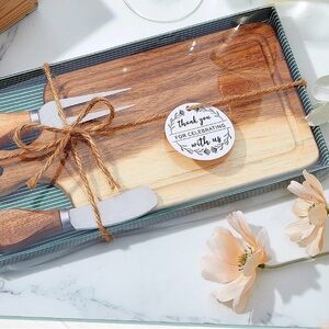 Wood Handle Cheese Knife Set - Natural Wood Color